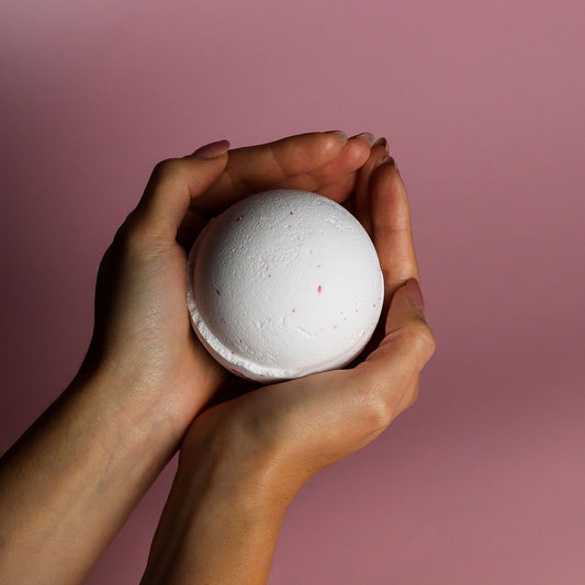 Set of 3 jumbo Coconut Dream bath bombs by The Bliss Co, 180g each, showing round, colorful bath bombs with coconut scent.
