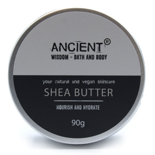 Pure Shea Body Butter by The Bliss Co in a 90g jar, showcasing a smooth, creamy texture perfect for nourishing skin.