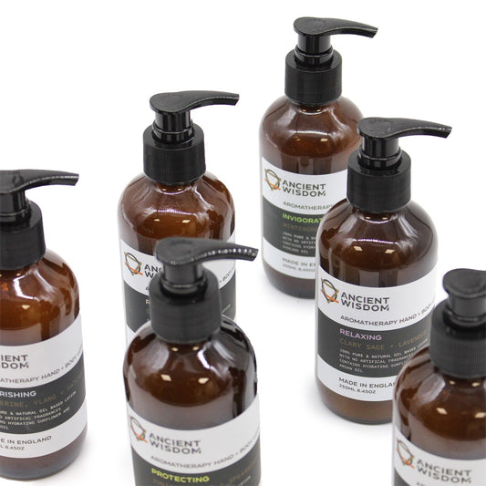 The Bliss Co Sandalwood & Rose Hand & Body Lotion 250ml bottle with a floral and woodsy label design.