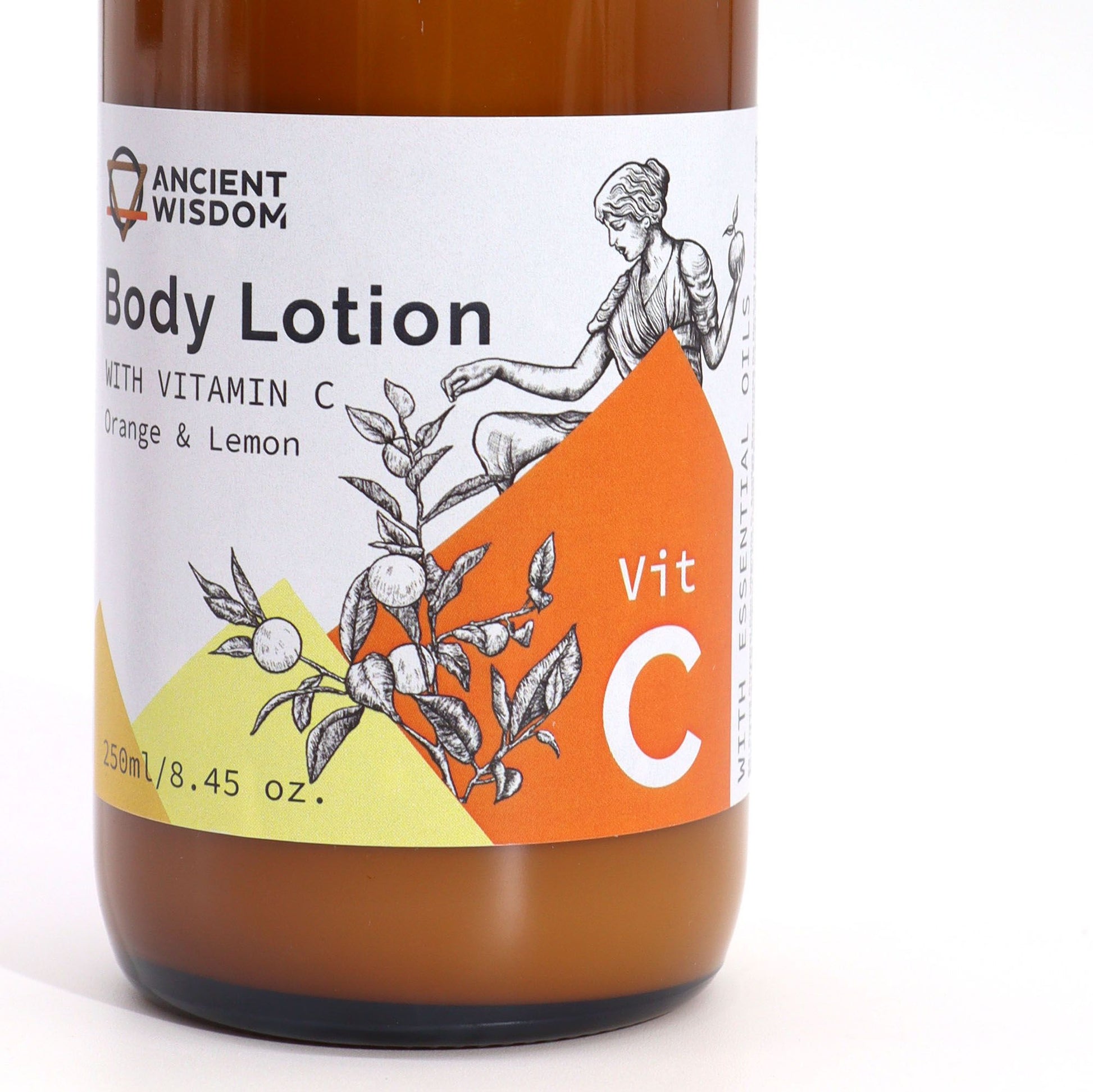 Vitamin C Goddess’s Body Lotion by The Bliss Co featuring orange and lemon, shown in a sleek skincare bottle.
