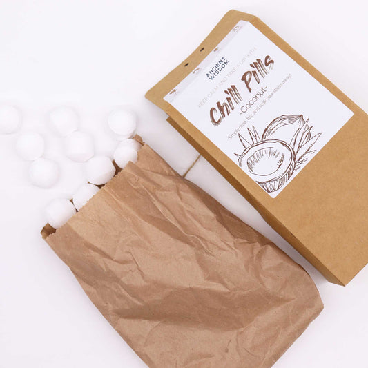 Chill Pills Gift Pack 350g by The Bliss Co featuring colorful herbal supplement capsules in a vibrant package.