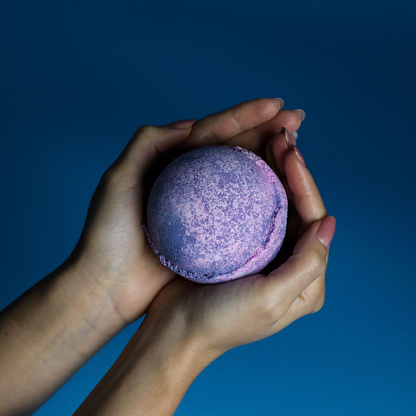 Set of 3 Yorkshire Violet Jumbo Bath Bombs by The Bliss Co, 180g each, featuring vibrant purple and floral design.