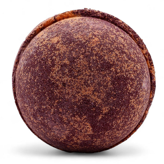 Set of 3 jumbo chocolate and orange bath bombs by The Bliss Co, featuring round, colorful bath bombs ready for relaxing bath time.