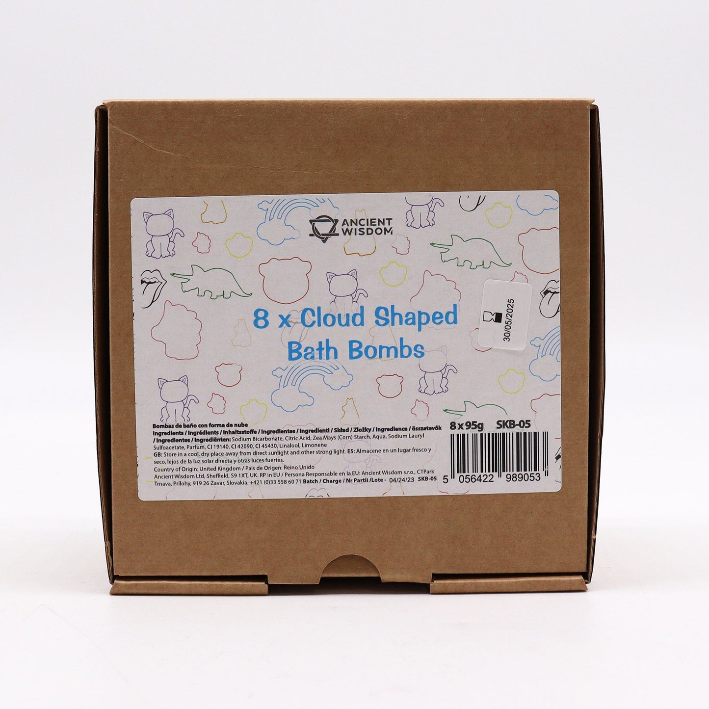 Colorful Cloud-shaped bath bomb for kids by The Bliss Co, designed for a fun and soothing bath experience.
