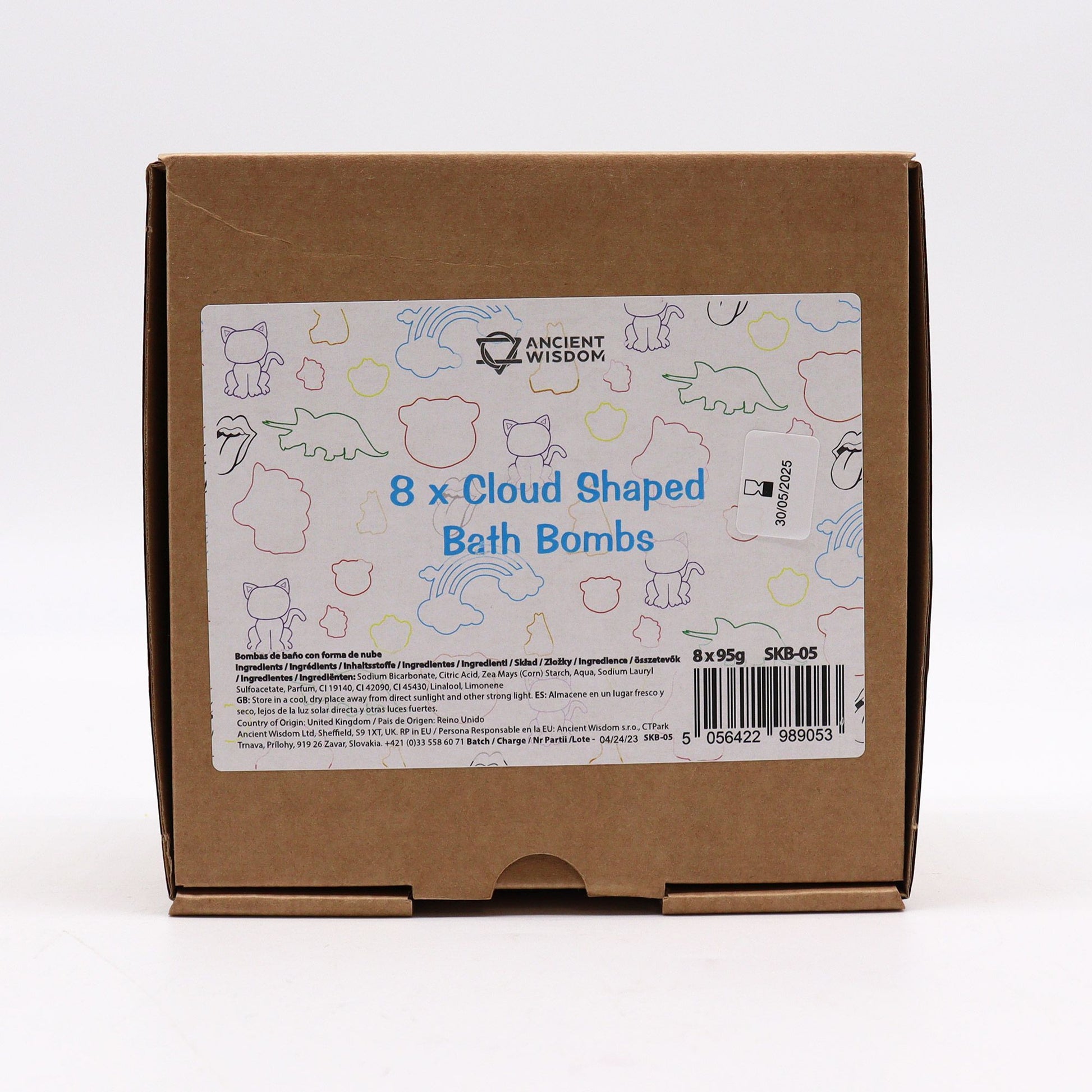 Colorful Cloud-shaped bath bomb for kids by The Bliss Co, designed for a fun and soothing bath experience.
