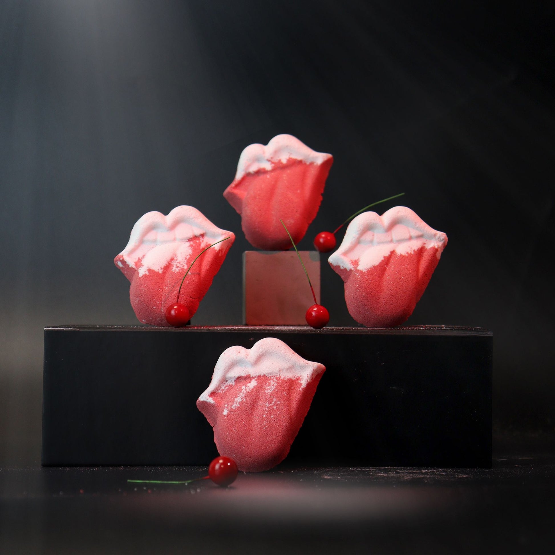 Colorful Lips-shaped bath bomb for kids by The Bliss Co, 60g, designed for fun and relaxing bath time.