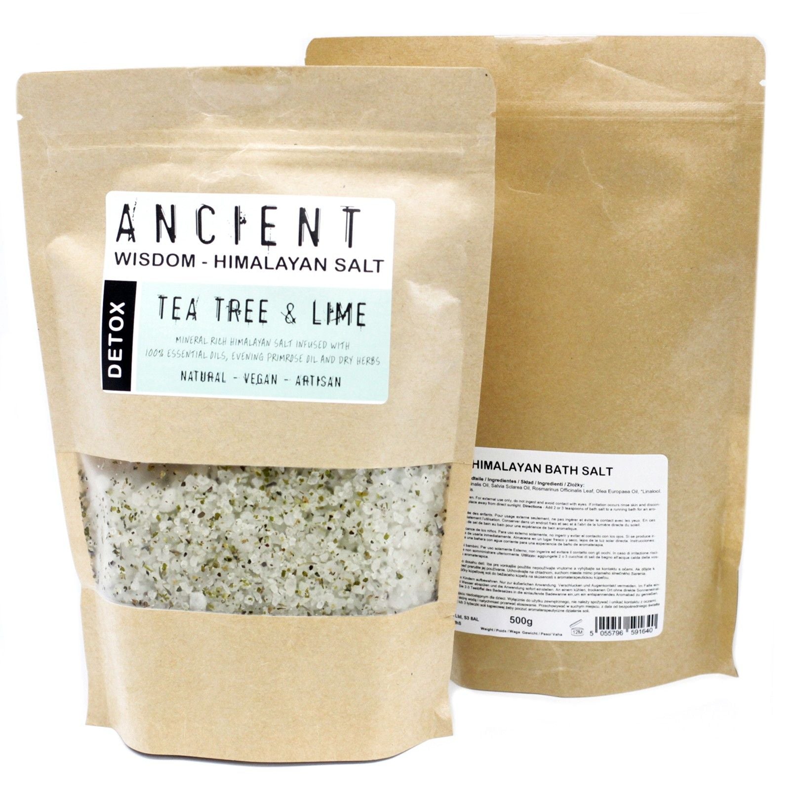 Himalayan Bath Salt Blend by The Bliss Co, 500g detox bath salt with pink Himalayan crystals and natural mineral content.