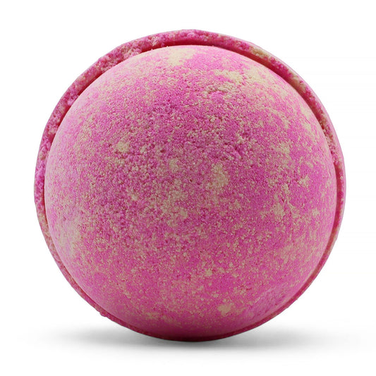 Set of three pink lemonade jumbo bath bombs from The Bliss Co, 180g each, with colorful, fizzy bath bomb visuals.