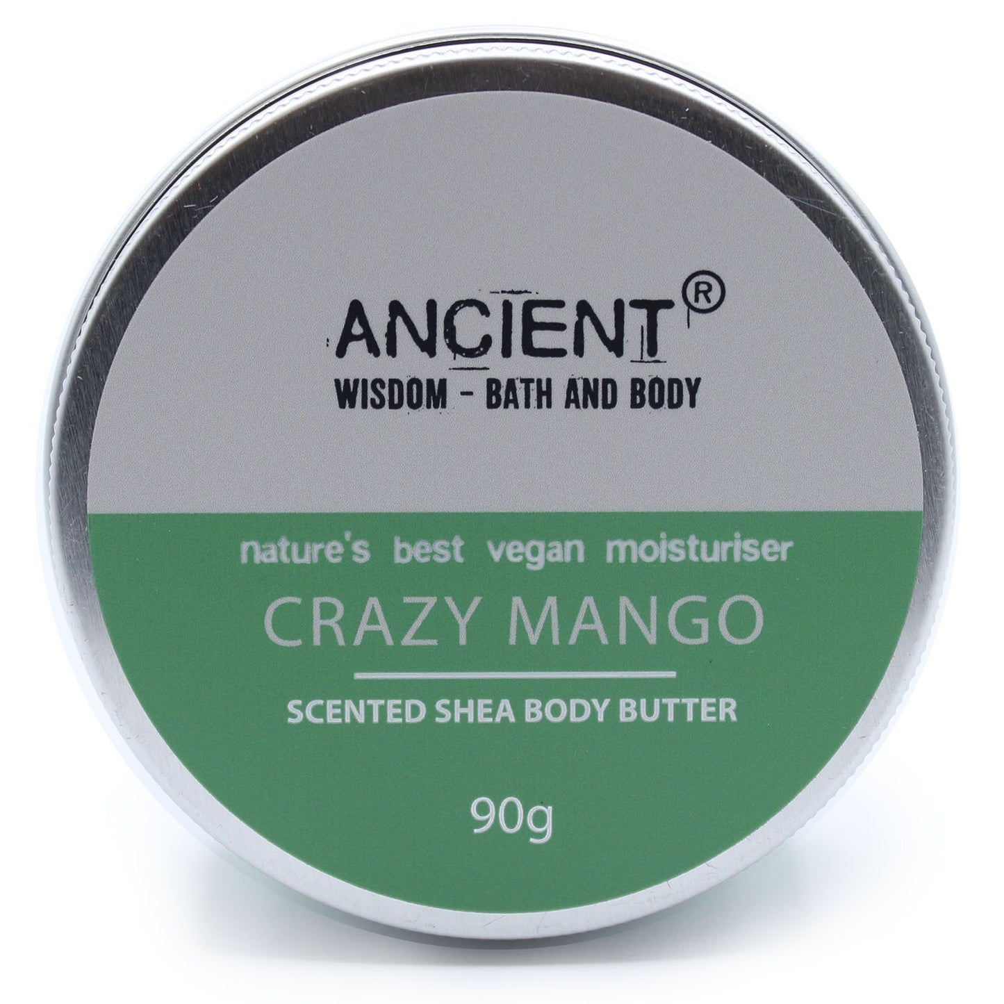 Scented Shea Body Butter by The Bliss Co in 90g jar with mango scent, creamy texture, and vibrant packaging.