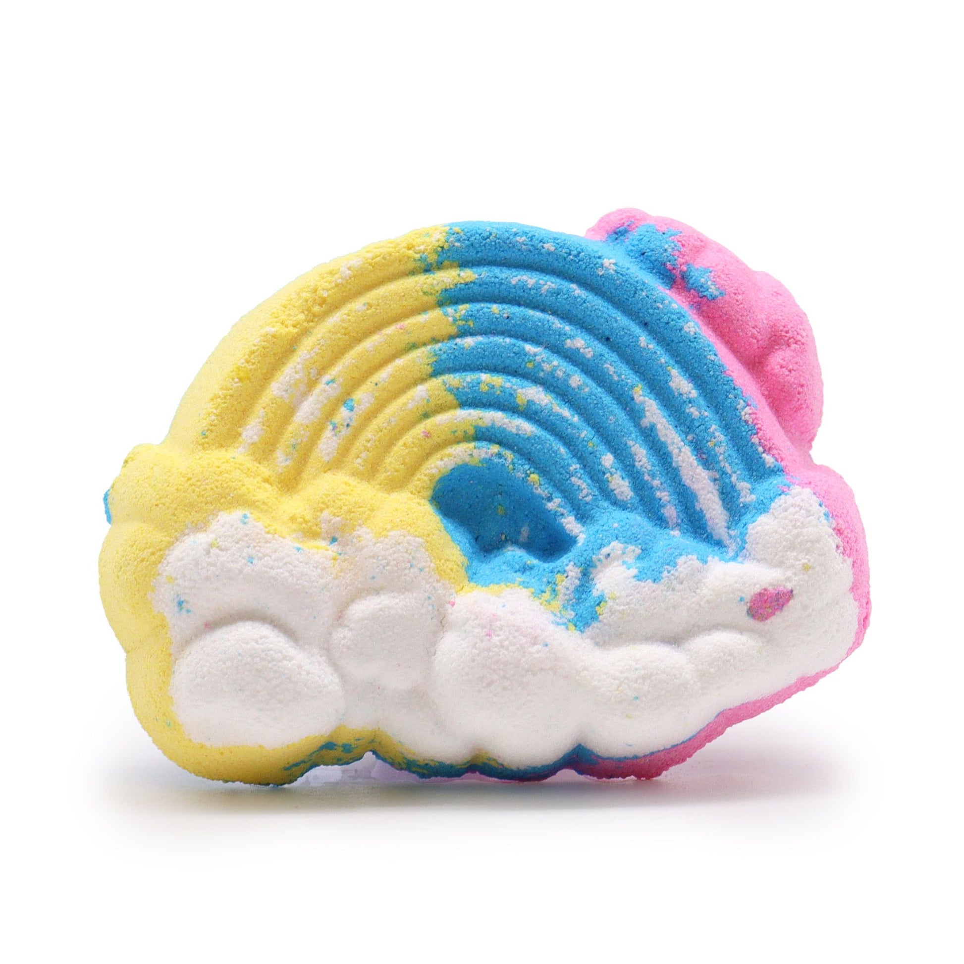 Colorful Cloud Bathbomb for kids by The Bliss Co, shaped like a cloud, with vibrant colors and playful design for relaxing bath time.