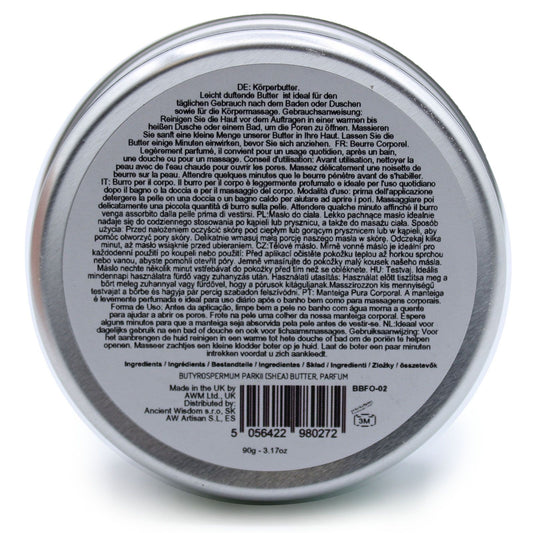 Scented Shea Body Butter by The Bliss Co in 90g jar, featuring creamy texture and Crazy Mango fragrance, with a smooth, luxurious appearance.