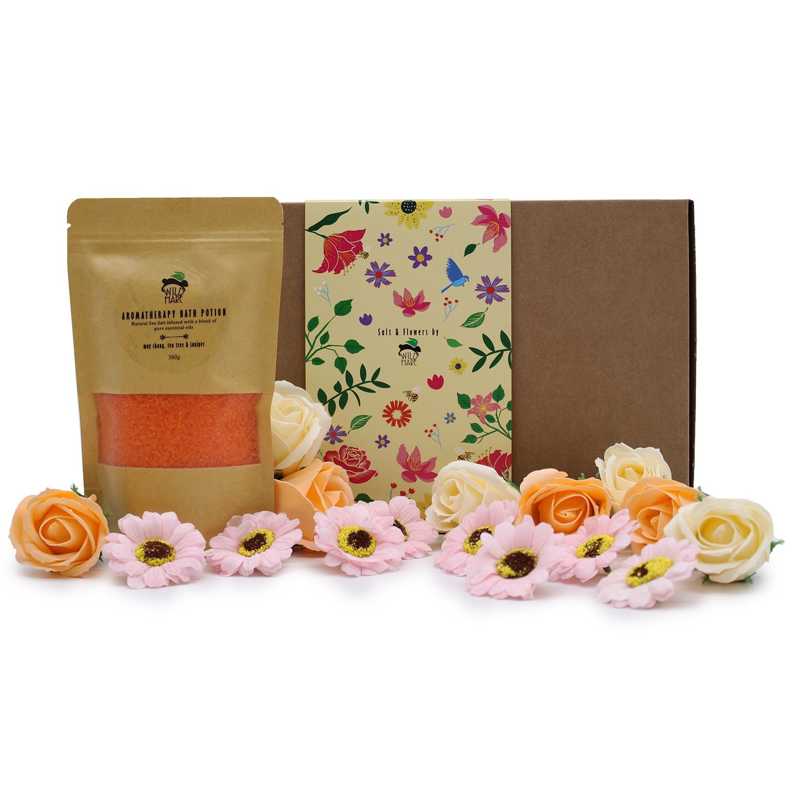 Wild Hare Salt Soak Set by The Bliss Co featuring salts and dried flowers for total detox and relaxation.