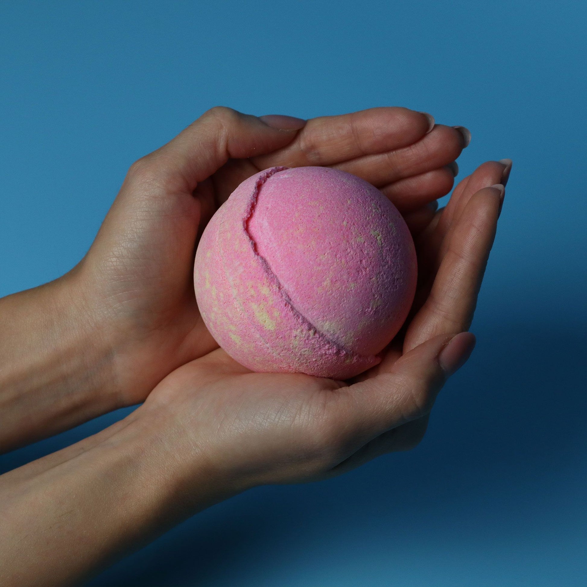 Set of 3 Five for Her jumbo bath bombs by The Bliss Co, 180g each, with colorful, fragrant bath bomb images.