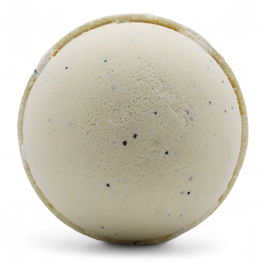 Set of three jumbo Vanilla Bath Bombs by The Bliss Co, 180g each, showcasing colorful, round bath bombs ready for relaxing baths.