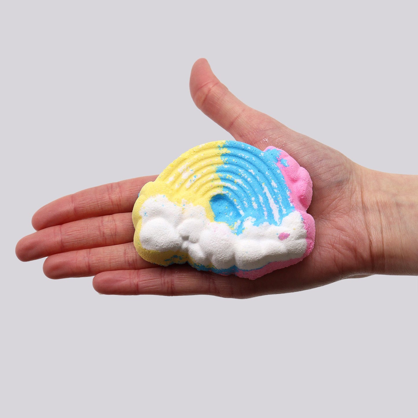 Colorful Cloud Bath Bomb for Kids by The Bliss Co, shaped bath bomb with vibrant swirls and fun design for a relaxing bath experience.