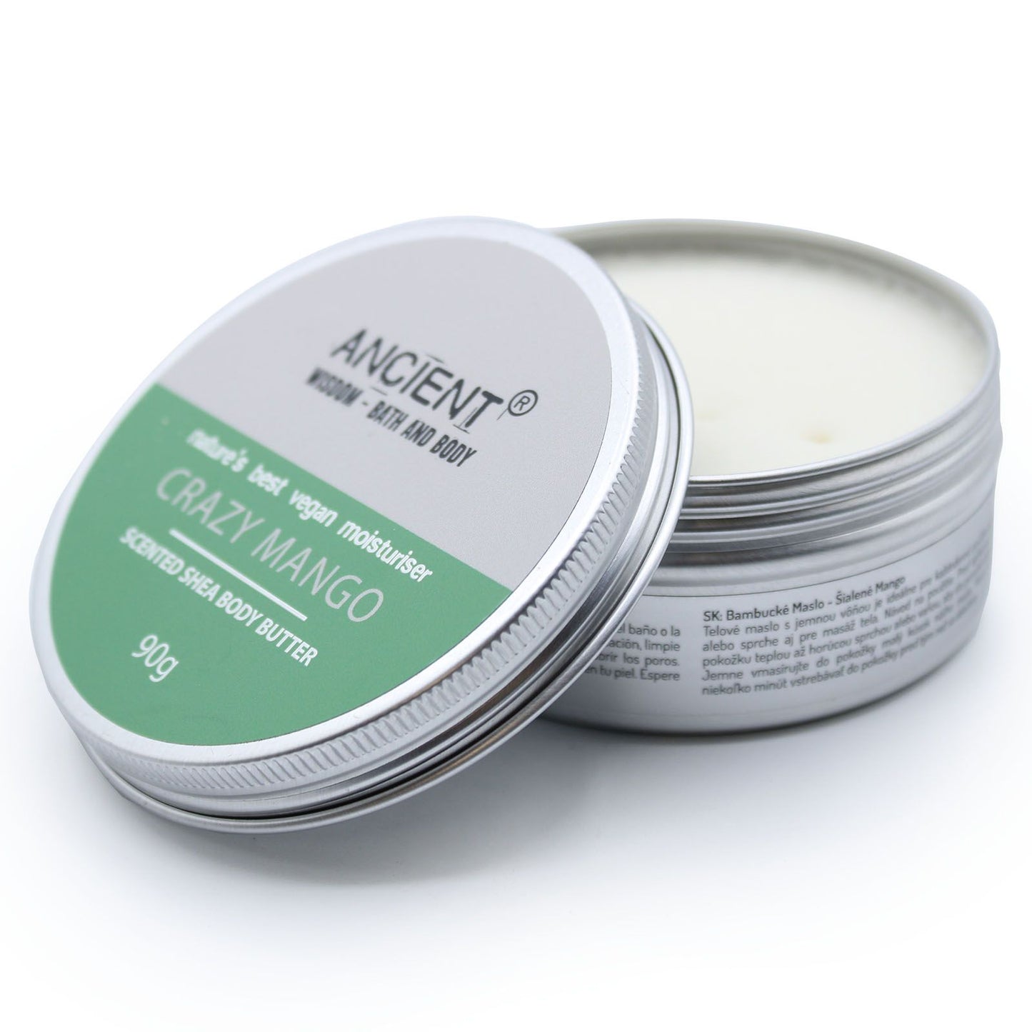 Scented Shea Body Butter by The Bliss Co in a 90g jar, featuring a rich mango fragrance and smooth, creamy texture.