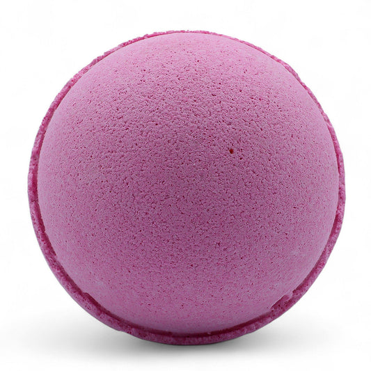 Set of three jumbo Very Berry bath bombs by The Bliss Co, 180g each, colorful and round with berry-inspired scents.