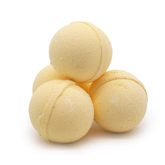 Essential Oil Bath Bomb by The Bliss Co with chamomile and grapefruit for relaxing bath experience.