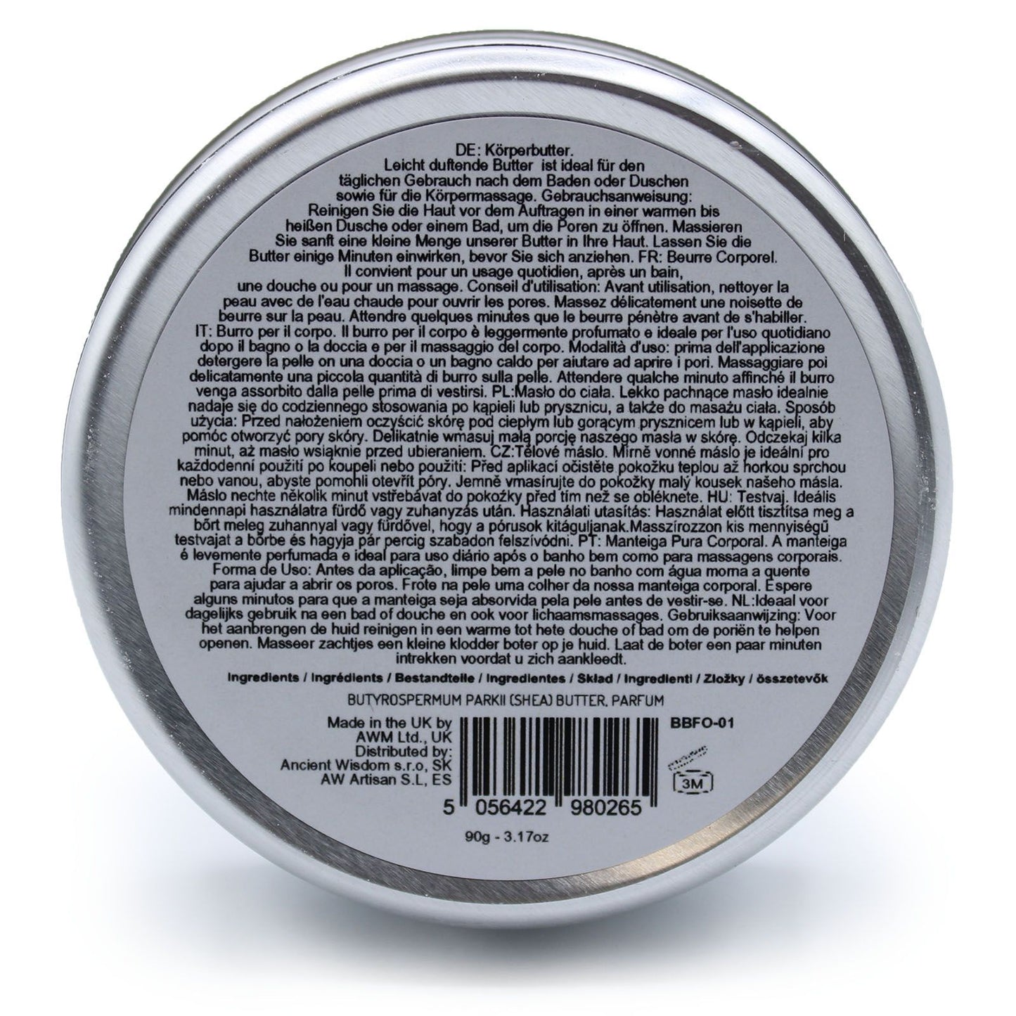 Scented Shea Body Butter by The Bliss Co in a 90g jar with a cozy Sleepy Coconut fragrance, creamy texture visible in the image.