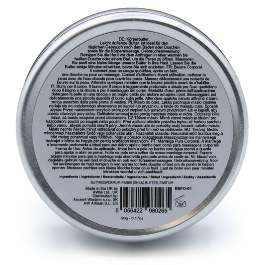 Scented Shea Body Butter by The Bliss Co in a 90g jar with a cozy Sleepy Coconut fragrance, creamy texture visible in the image.