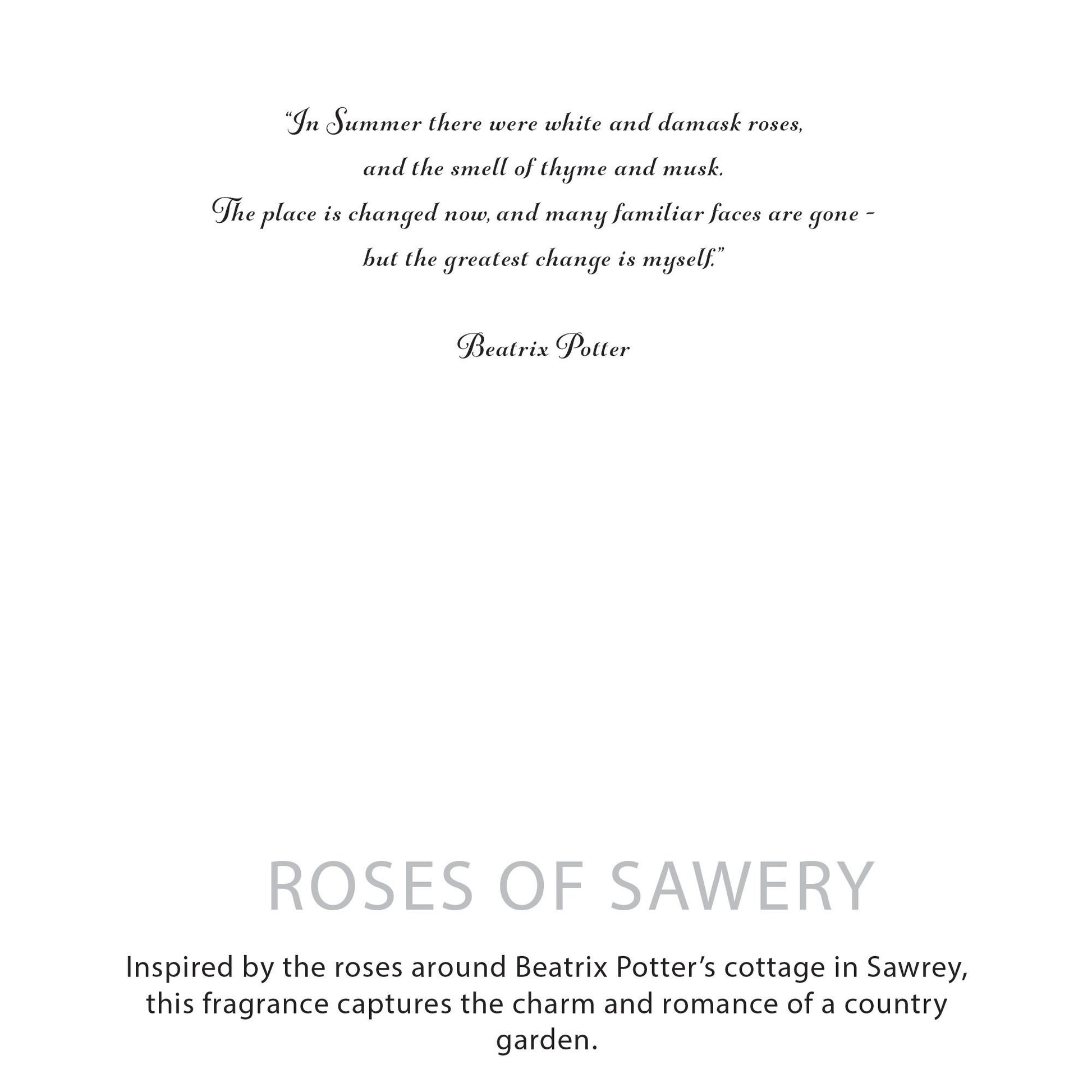 Agnes + Cat Botanical Soy Wax Candle Roses of Sawrey by The Bliss Co, featuring a glass jar with a floral rose design and lit wick.