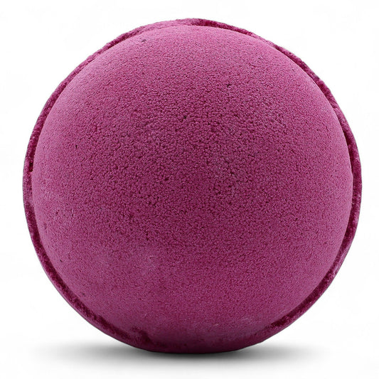 Set of 3 cranberry-scented jumbo bath bombs from The Bliss Co, 180g each, with vibrant cranberry and bath bomb textures.