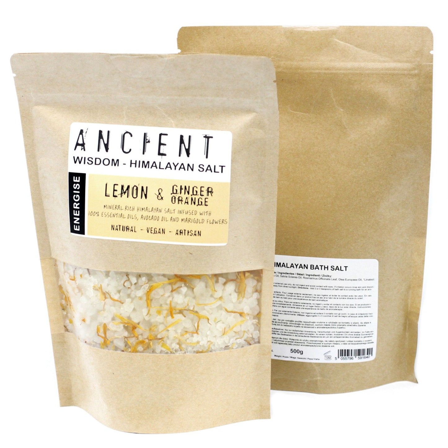 Himalayan Bath Salt Blend 500g by The Bliss Co, energizing pink salt crystals for relaxing bath experiences.