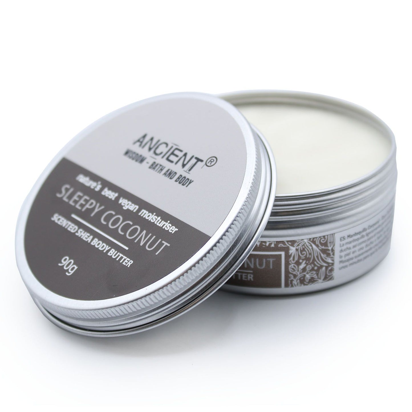 Scented Shea Body Butter by The Bliss Co in 90g jar, featuring Sleepy Coconut fragrance and creamy texture.