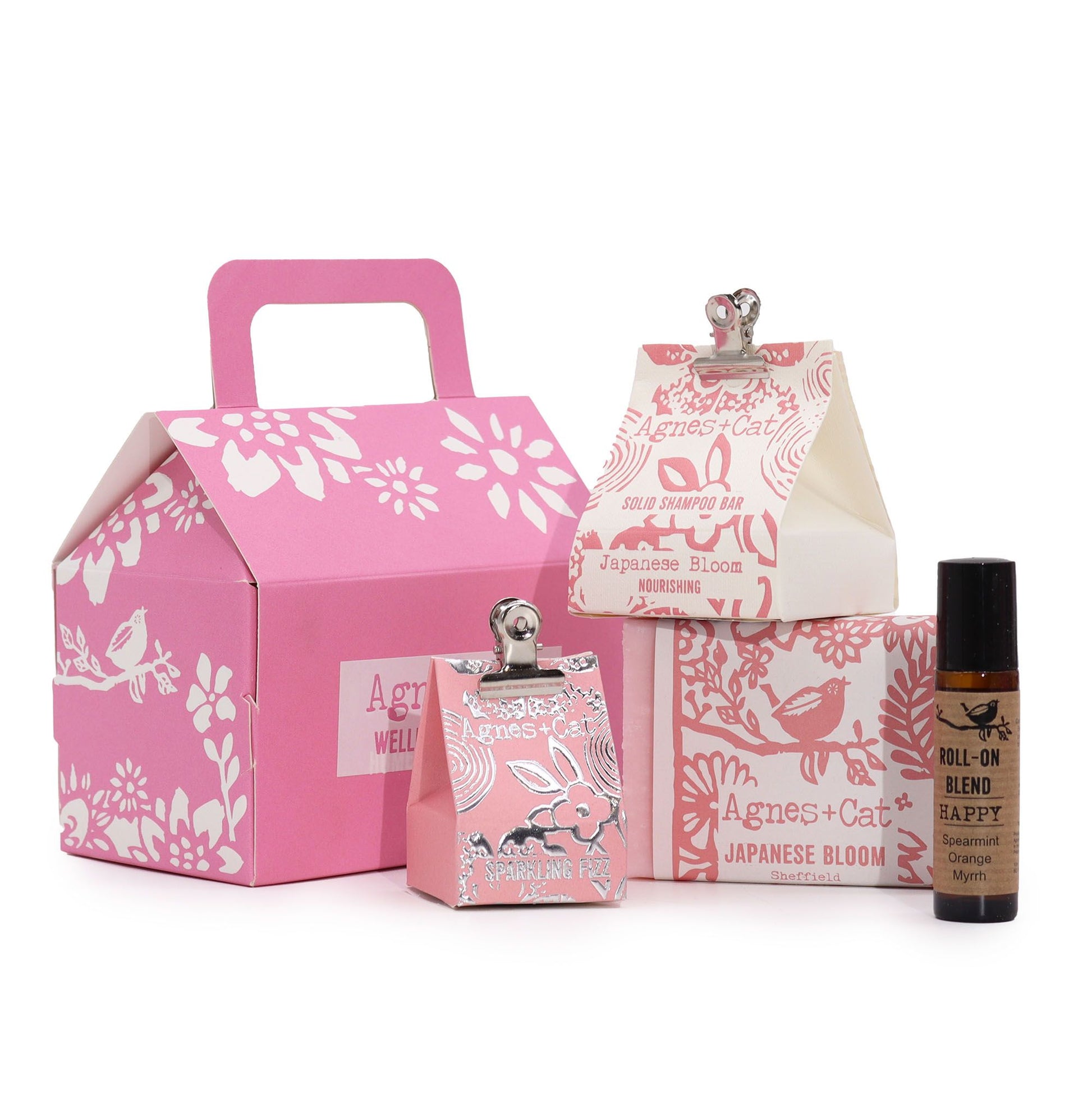 Agnes + Cat Wellness Gift Set by The Bliss Co featuring relaxing products in a beautifully arranged gift box.