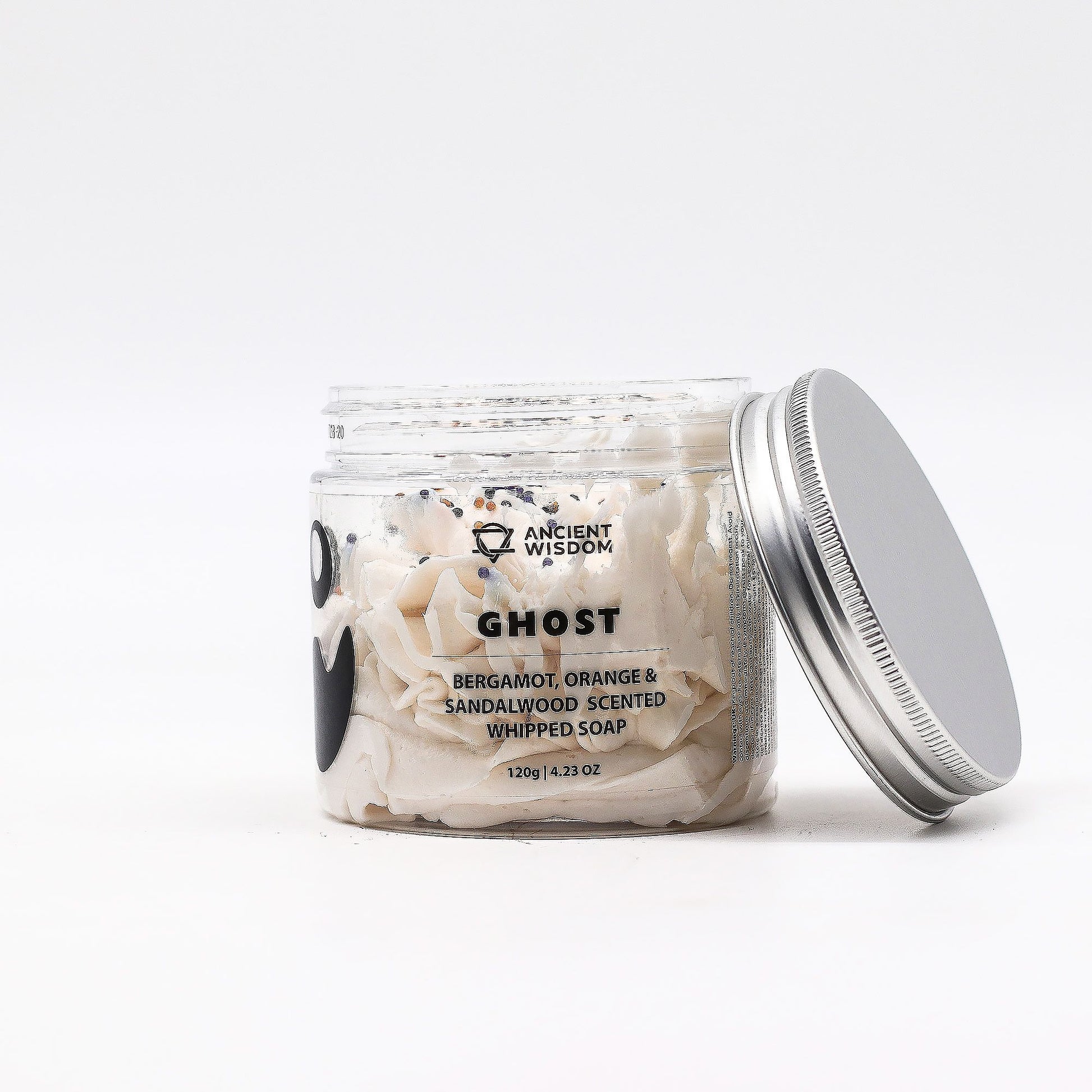Ghost Whipped Soap by The Bliss Co in 120g, creamy and fluffy textured soap displayed in a close-up image.