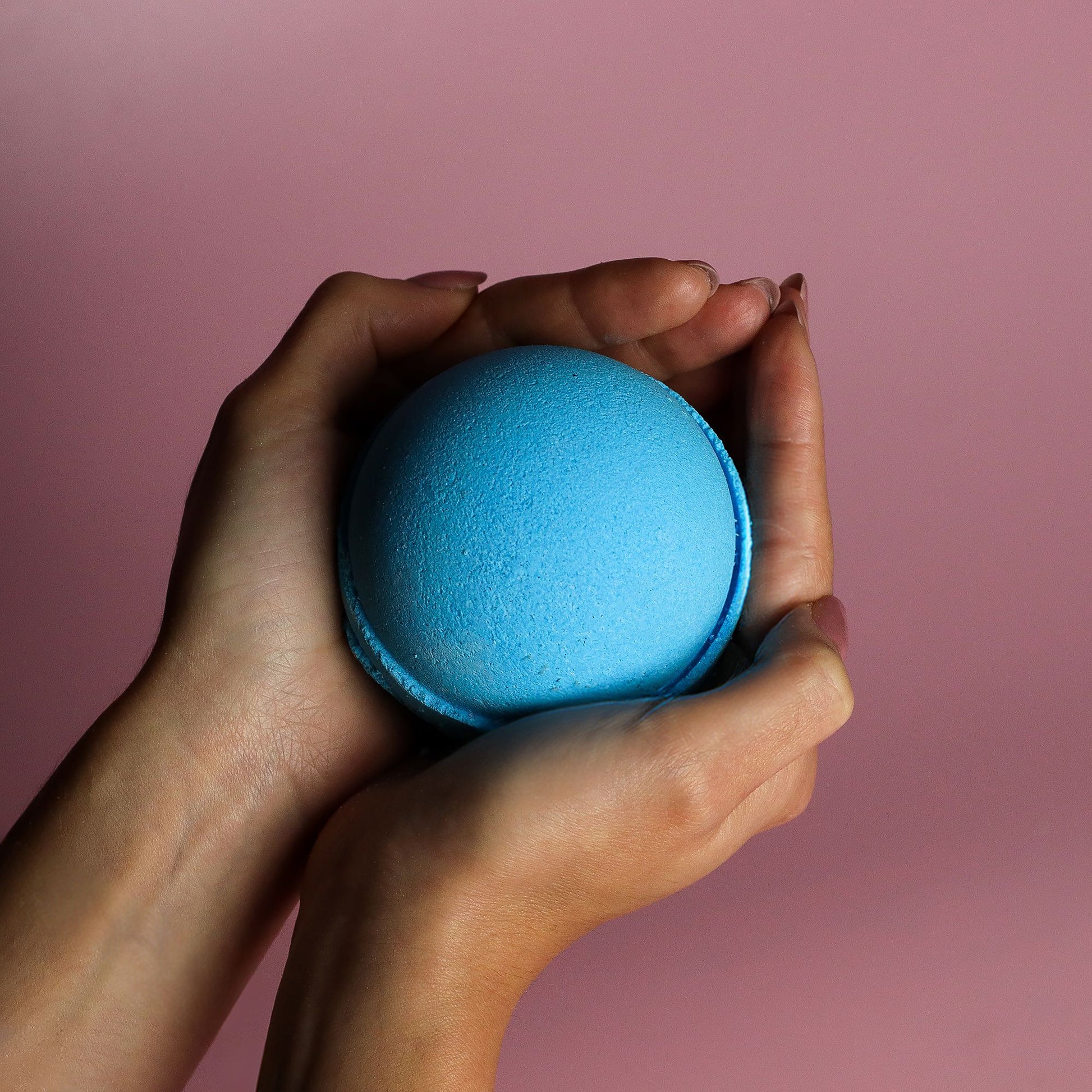 Set of 3 jumbo blueberry bath bombs from The Bliss Co, 180g each, with vibrant blue and purple colors and natural blueberry scent.
