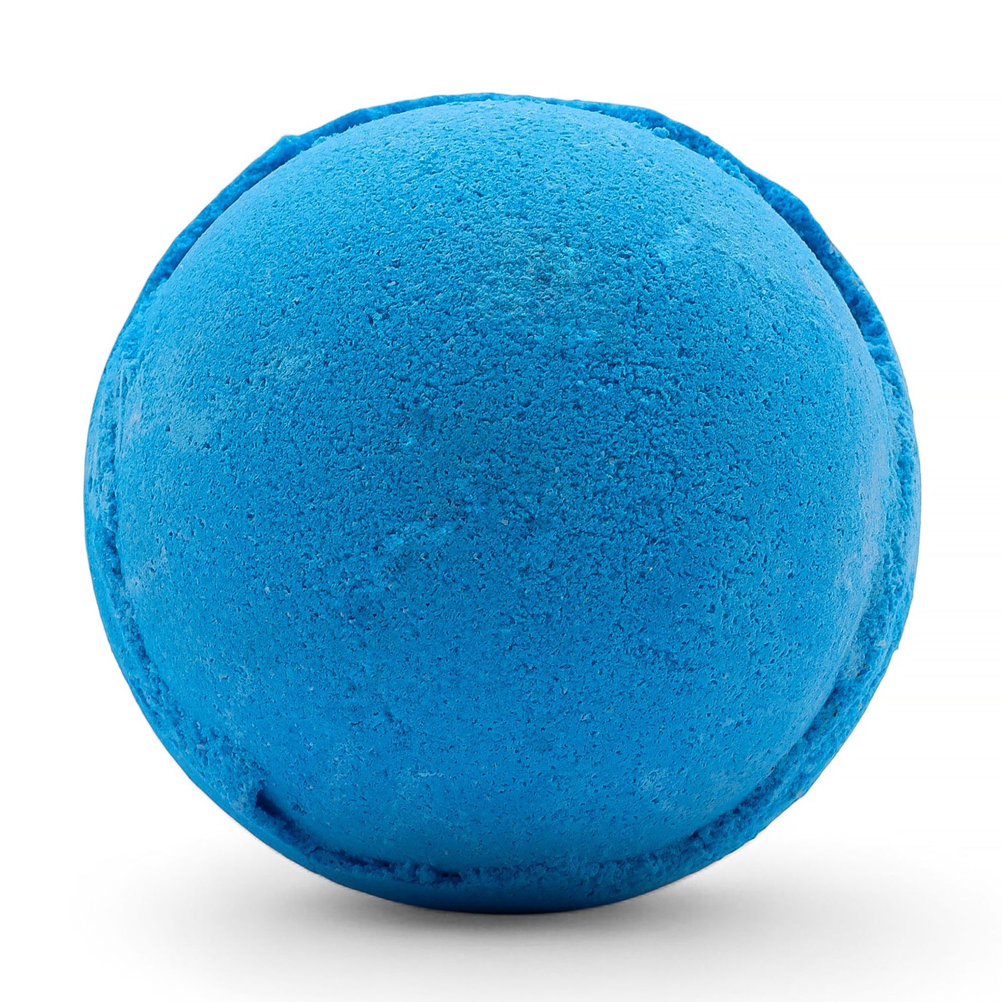 Set of three jumbo blueberry bath bombs by The Bliss Co, 180g each, with vibrant blue and purple swirls in a close-up image.