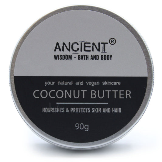 Pure Body Butter 90g from The Bliss Co featuring creamy coconut body butter in a jar.