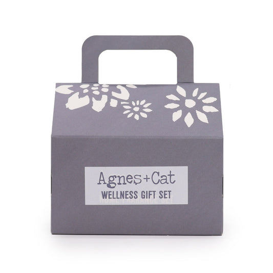 Agnes + Cat Wellness Gift Set by The Bliss Co featuring lake breeze scented products and calming accessories.