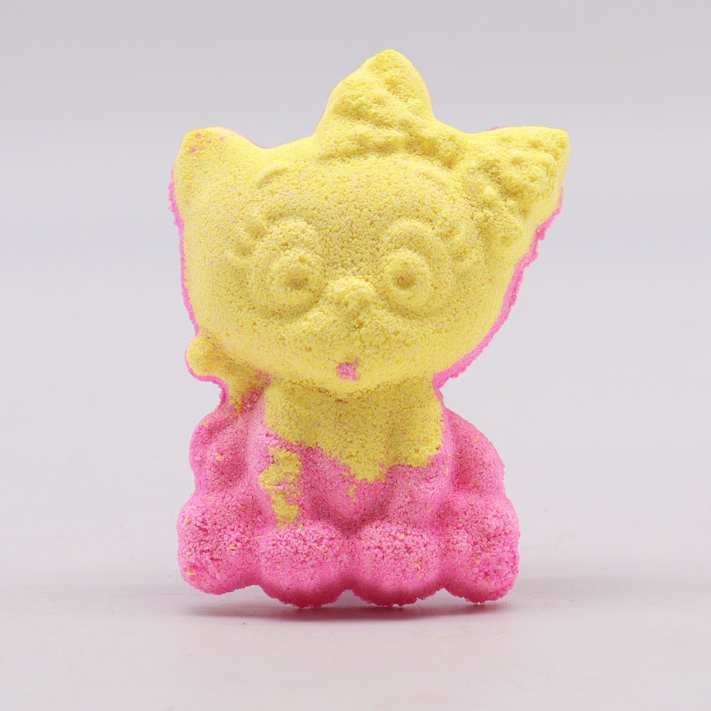 Colorful shaped cat bathbomb for kids by The Bliss Co, 80g, with vibrant swirls and playful design for fun bath time.