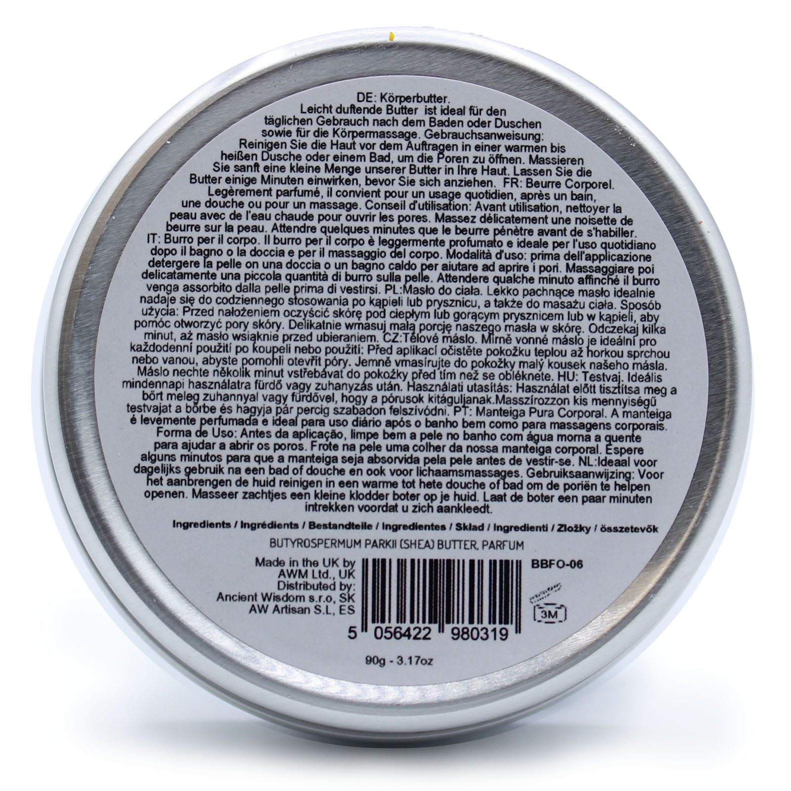 Scented Shea Body Butter by The Bliss Co in 90g jar with fluffy marshmallow scent, creamy texture visible in the image.