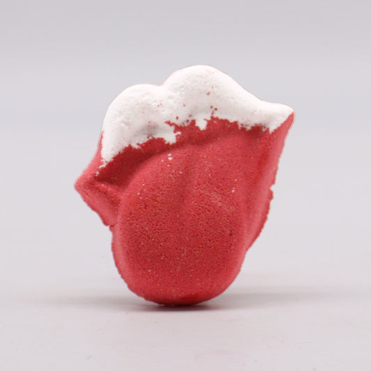 Colorful Lips shaped bath bomb for kids by The Bliss Co, 60g, with vibrant patterns and playful design for a fun bath experience.