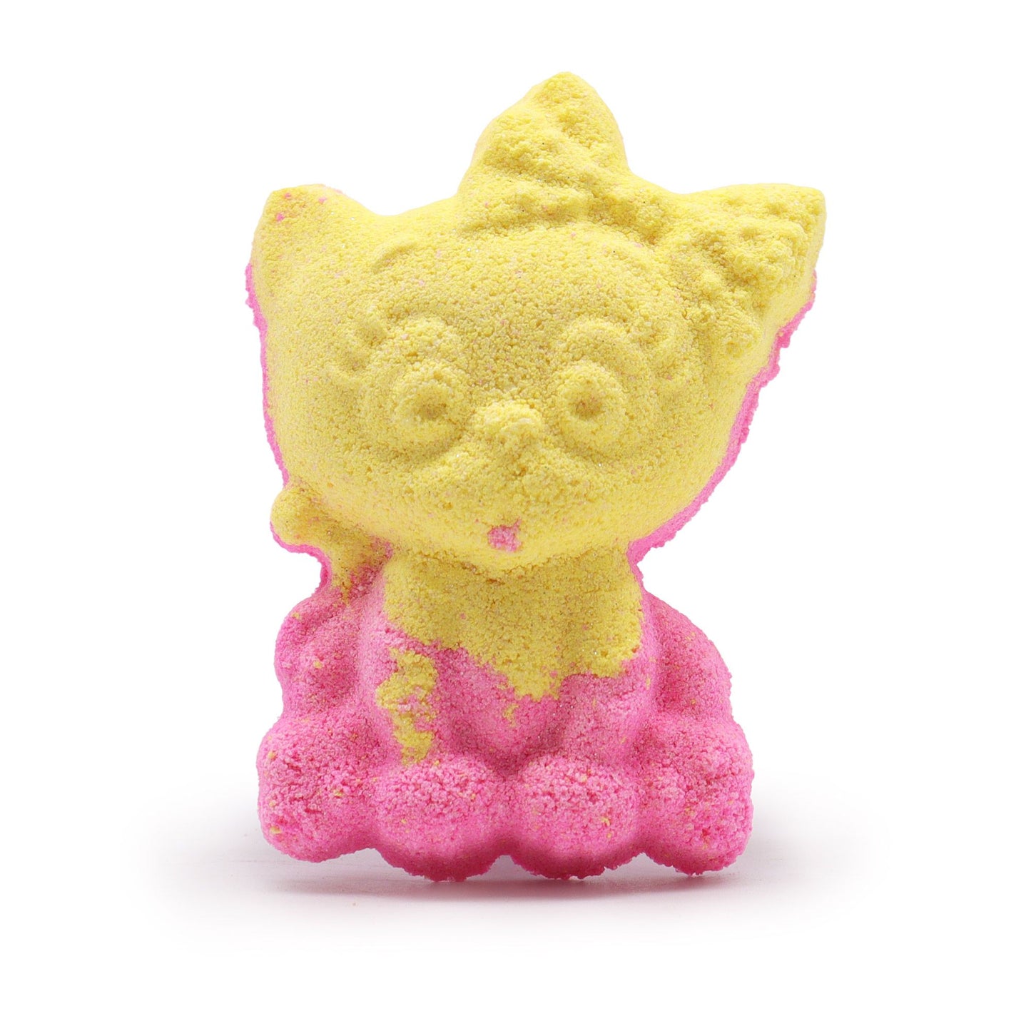Colorful shaped cat bathbomb for kids by The Bliss Co, 80g, designed to create a fun, fizzy bath experience.