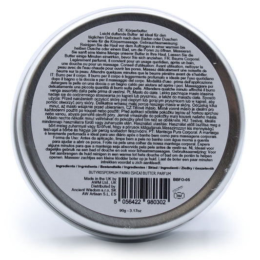 Scented Shea Body Butter by The Bliss Co in 90g container, featuring a rich, creamy texture and sweet strawberry fragrance.