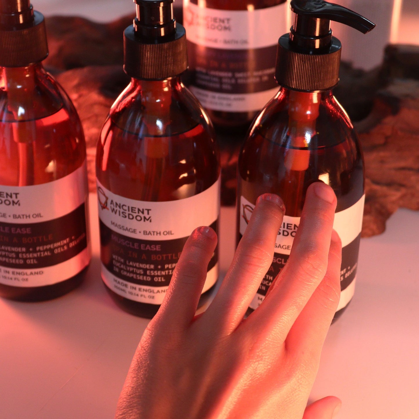 The Bliss Co Sleepy Lavender Aromatherapy Massage and Bath Oil in a 300ml bottle with pump, designed for relaxing massage and bath use.