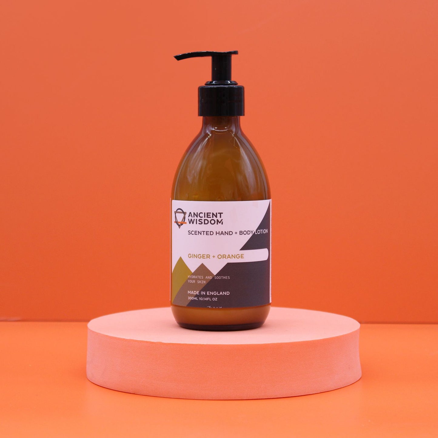 The Bliss Co Ginger & Orange Lotion 300ml bottle showing a fragranced hand and body lotion with citrus and ginger scent.