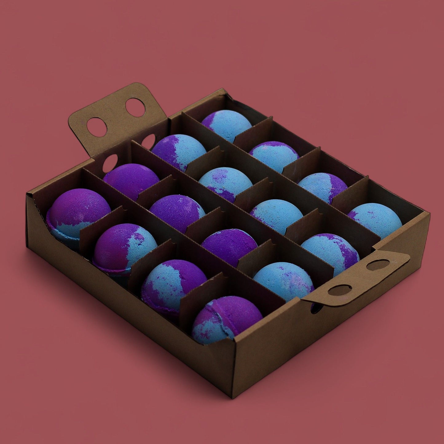 Jumbo Amethyst Creed bath bomb by The Bliss Co showing a large, violet-colored bath bomb with intricate design details.
