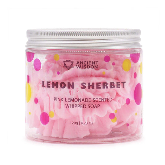Pink Lemonade Whipped Soap by The Bliss Co in a fluffy, pink whipped soap texture for gentle cleansing and hydration.