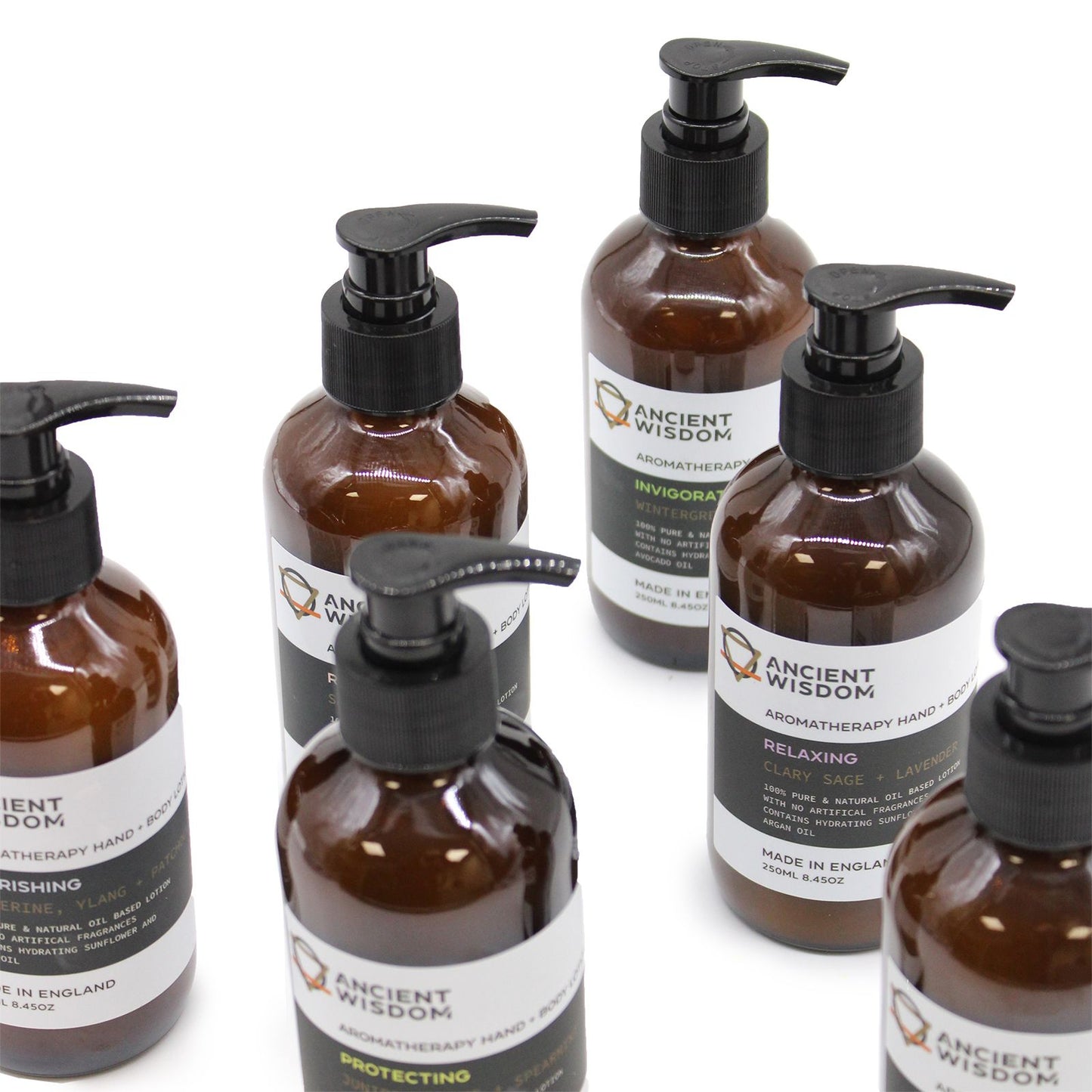 Juniper, lime, and spearmint aromatherapy hand and body lotion by The Bliss Co in a 250ml bottle, with a fresh, herbal scent.