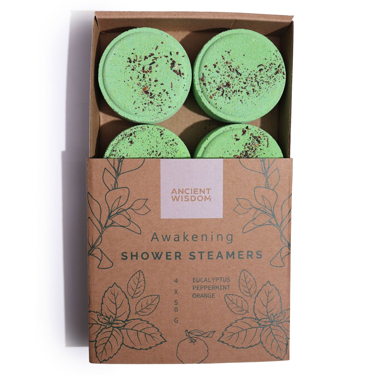 Zen Shower Steamers Therapy Wellness Gift Set by The Bliss Co, relaxing shower steamers for awakening and rejuvenation.