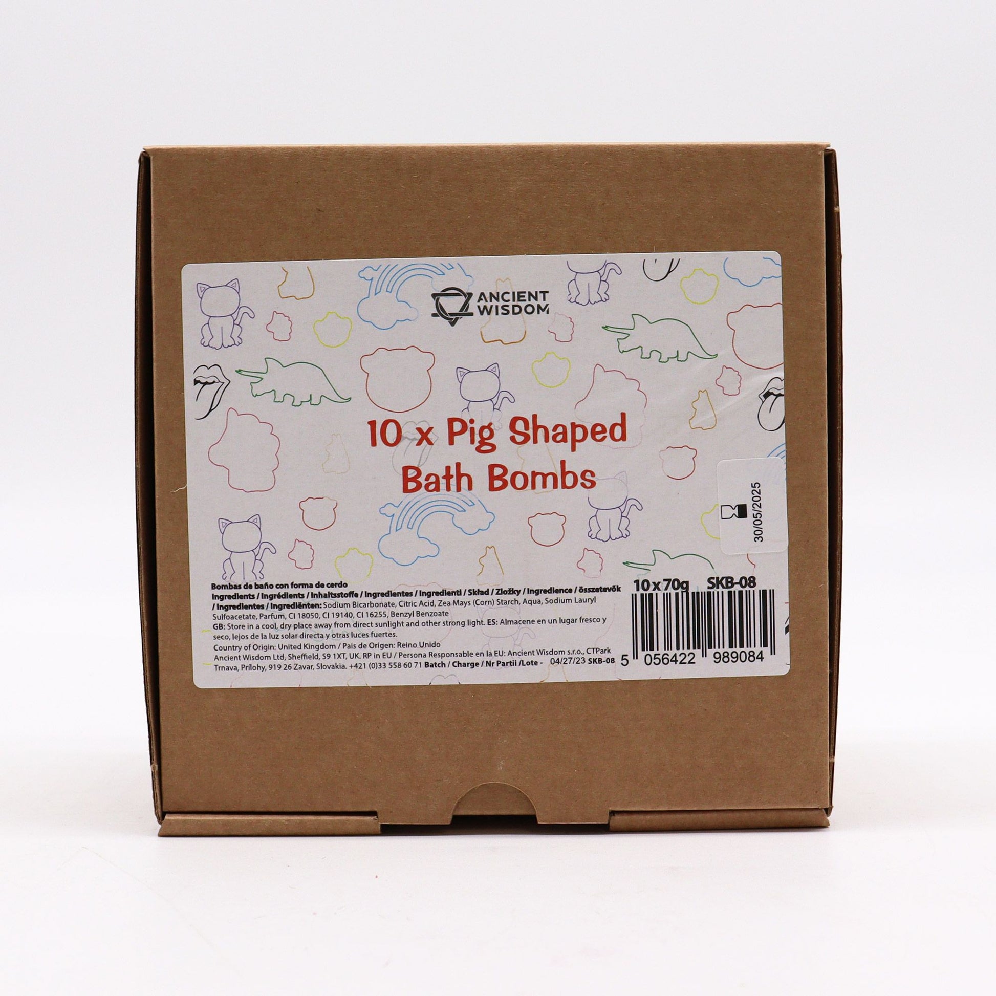 Colorful pig-shaped bath bomb for kids, 70g, by The Bliss Co, dissolving in the bath for a fun, fizzy bath experience.