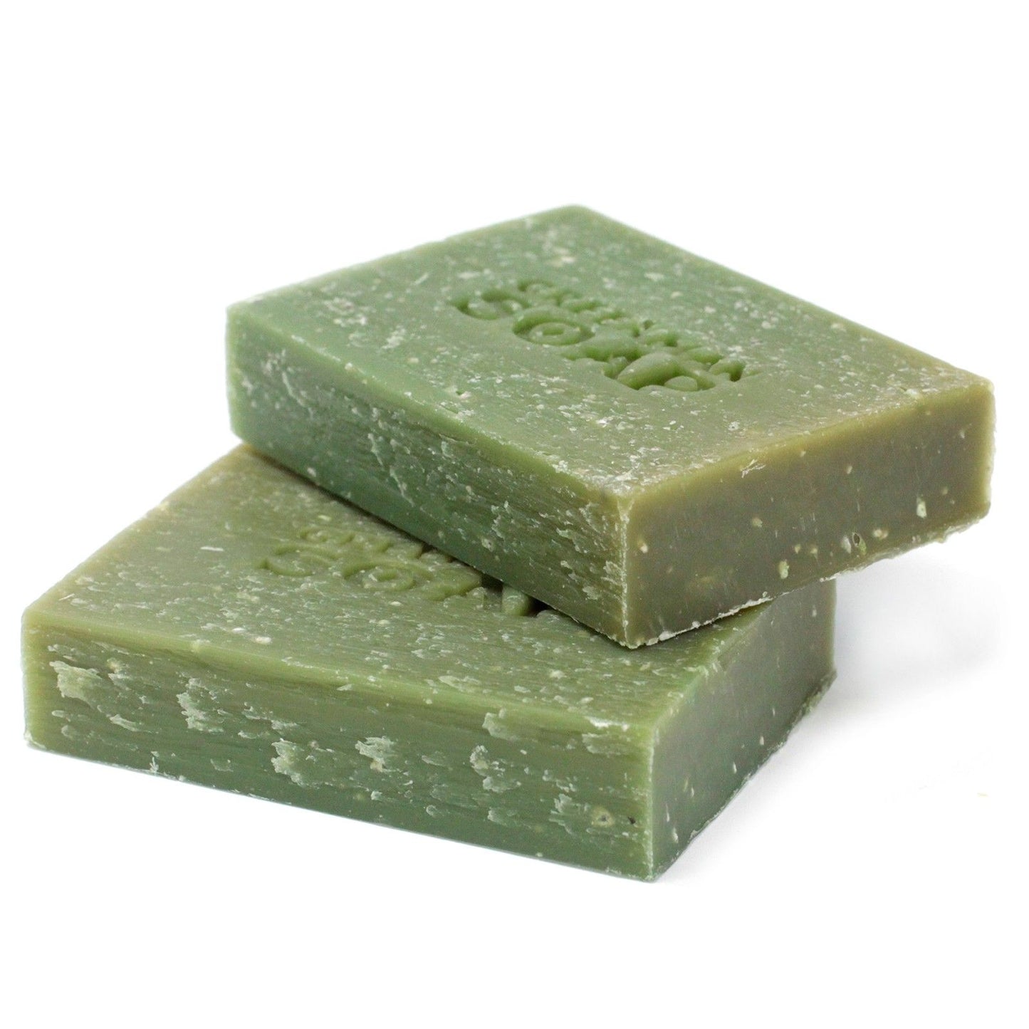 Greenman Soap Slice 100g from Greenman Handmade Soaps by The Bliss Co, featuring natural green soap with gardener's scrub texture.