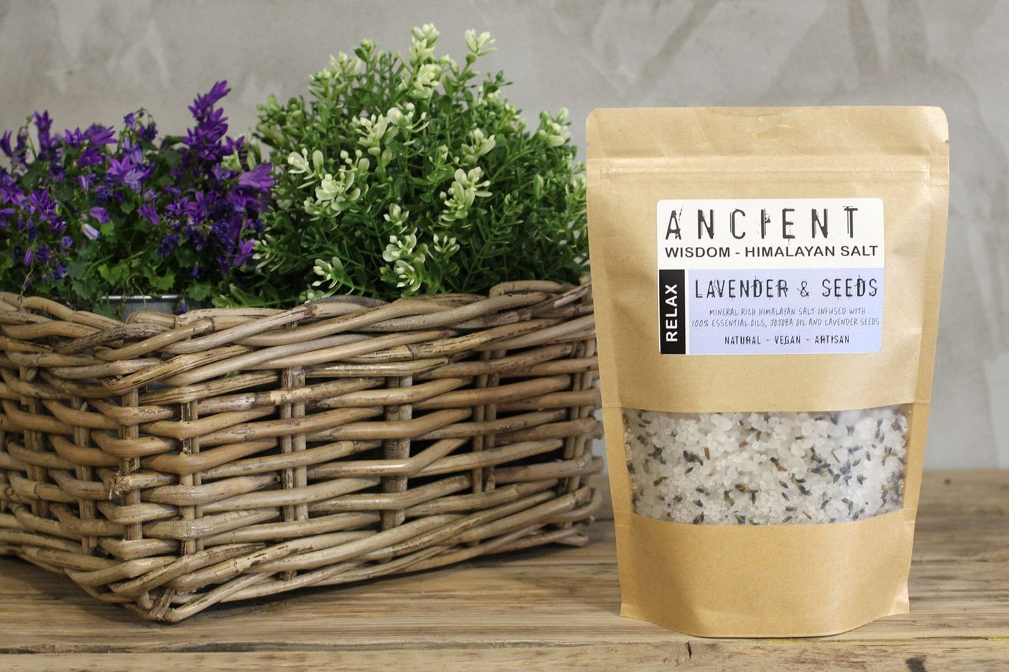 Himalayan Bath Salt Blend 500g by The Bliss Co, relaxing pink mineral bath salts in a jar, ideal for soothing baths.